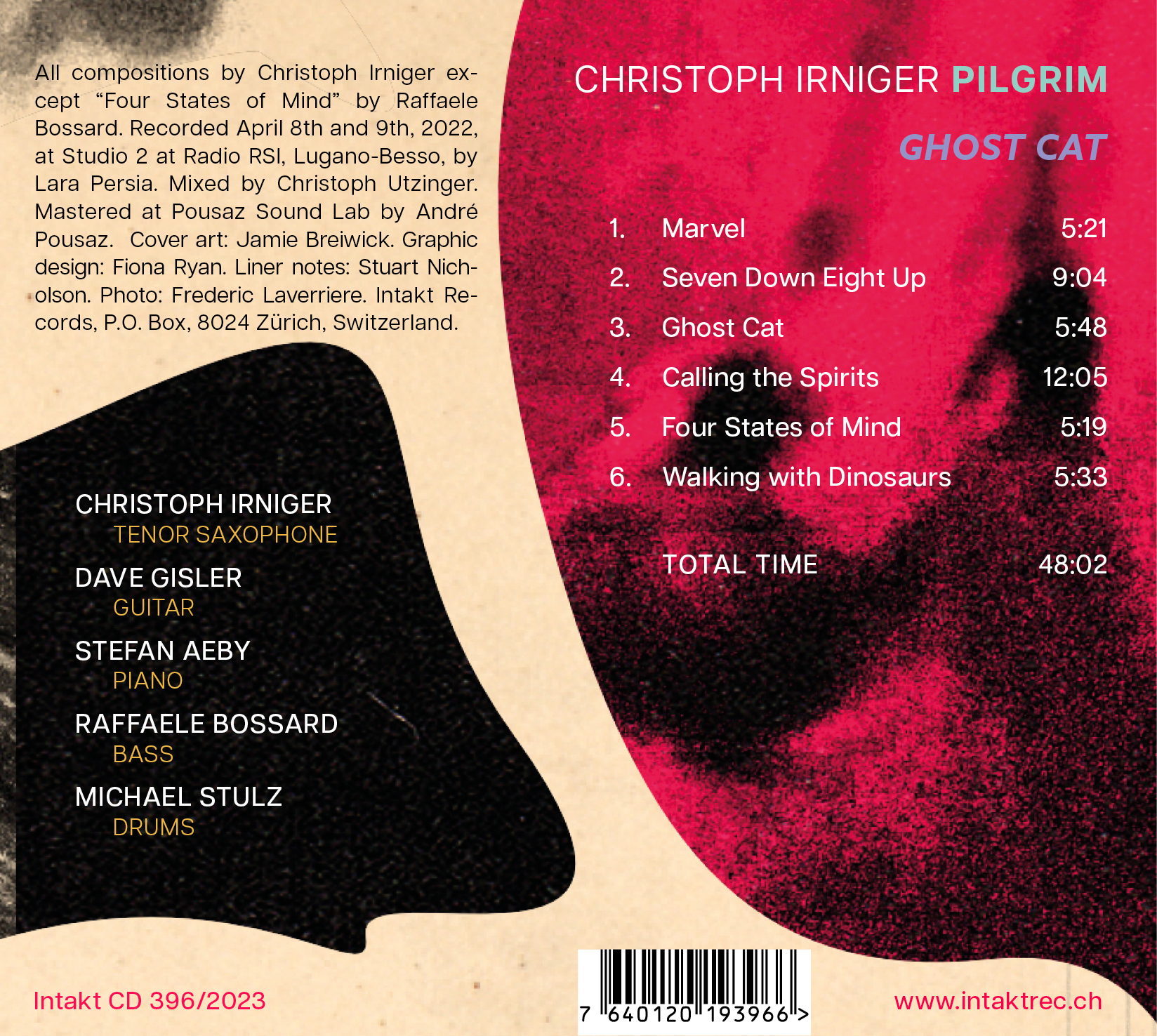 CHRISTOPH IRNIGER PILGRIM
GHOST CAT cover back