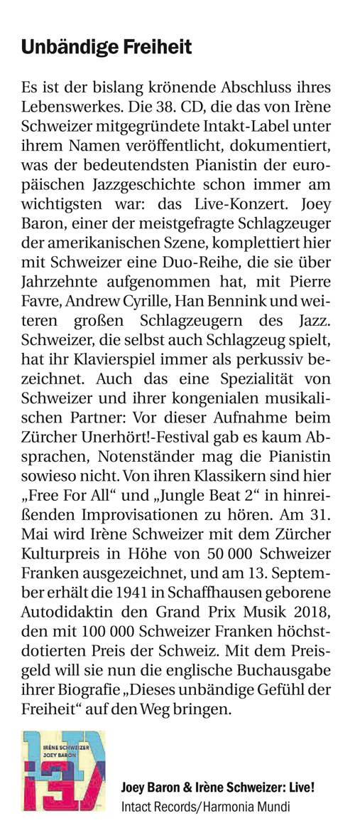 broeckling berliner zeitung joey baron irene schweizer