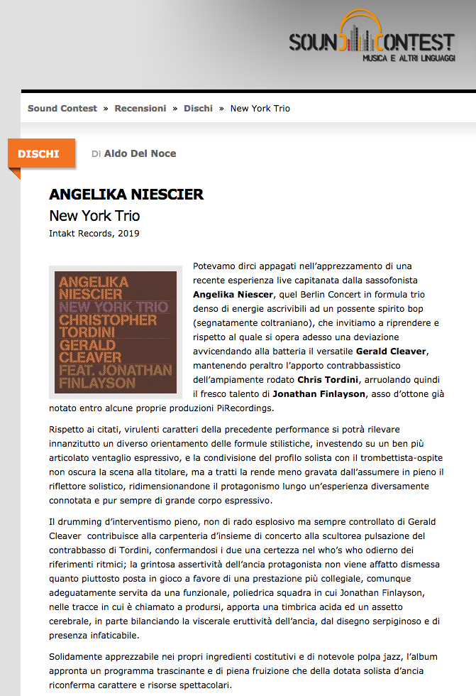 Aldo Del Noce reviews Angelika Neiscier