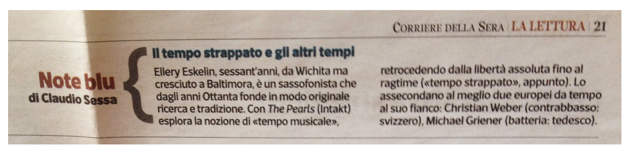 Claudio Sessa, Note Blu:Corriere della Sera, Jan 26 2020 (IT)