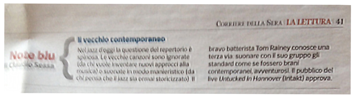 Claudio Sessa, Note Blu:Corriere della Sera, Aug 08 2021 (IT)