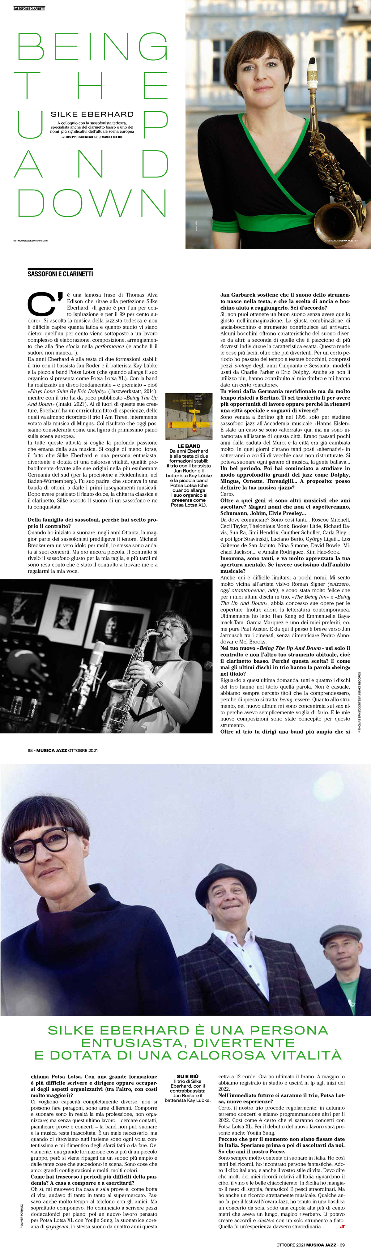 Giuseppe Piacentino, Musica Jazz Magazine, Oct 2021 (IT)