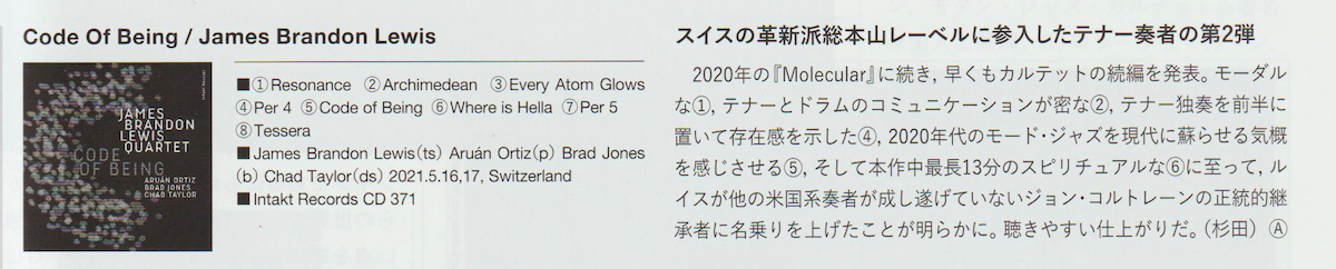 Hiroki Sugita, Japan Jazz Magazine, Vol.136, Dec 2021 (JP)