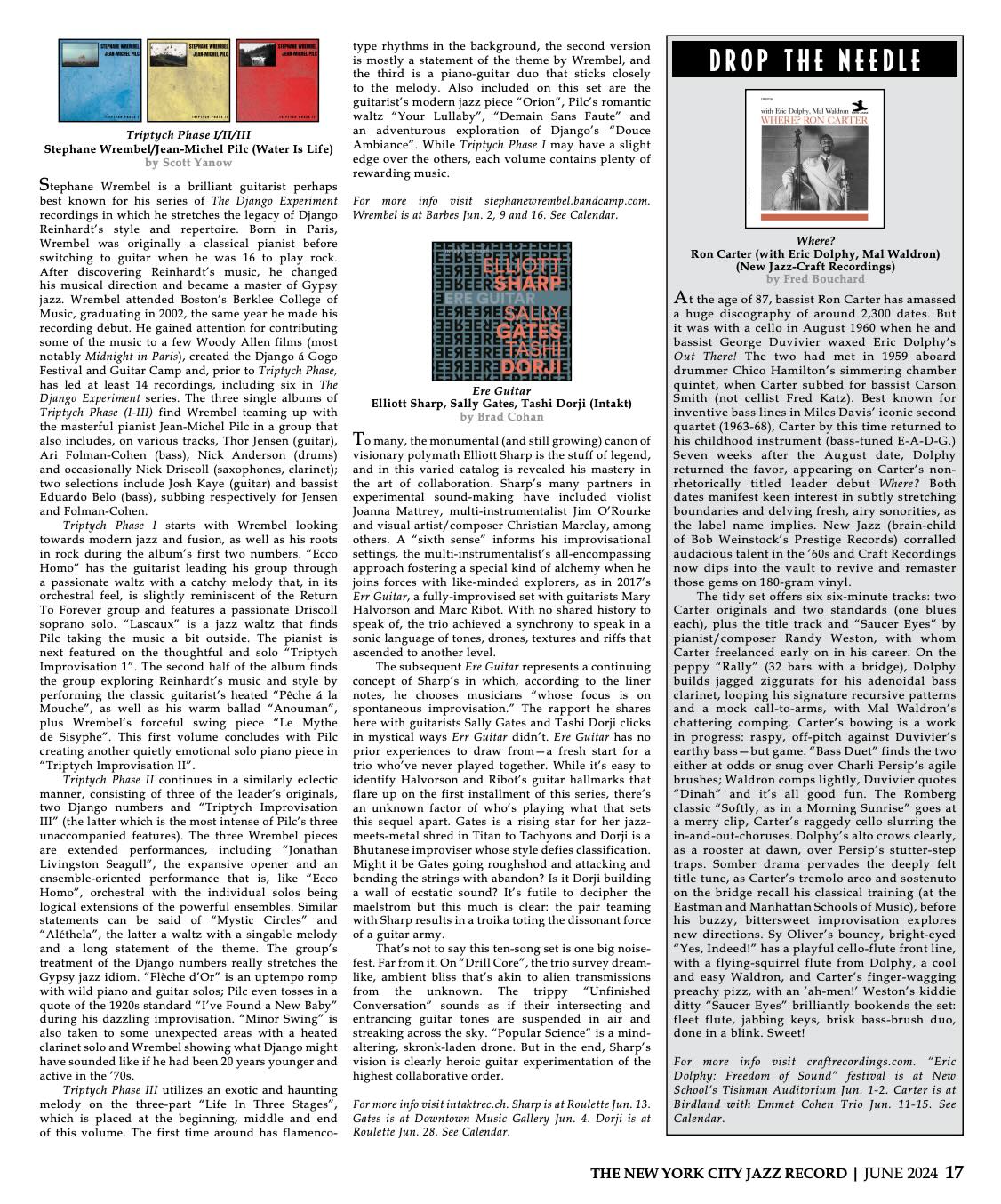 Ere Guitar (Intakt 418) hat einen Vorläufer in 'Err Guitar' (2017), ELLIOTT SHARPs gitar-ristischem Dreizack mit Mary Halvorson & Mark Ribot. Hier klingt er zusammen mit SALLY GATES, die, aus Neuseeland stammend, in New York mit dem Kilter-Drummer Kenny Grohowsky in Titan to Tachyons spielt, und mit TASHI DORJI, der, aus Bhutan stammend, in Asheville, NC ansässig, mit Manas, mit Dave Rempis in Kuzu, und in x improvisatorischen Konstellationen seine Kratzspuren hinterlassen hat. Harry Lachner nimmt sie mit einem erfreulichen Lebenszeichen exemparisch für eine durch gezielte Mehrdeutigkeit angestrebte Evokation des Unerhörten, in dem, schwindelerregend, die Pluralität des Gegenwärtigen einen treffenden Ausdruck findet. Sharp selber nannte es mal transcendent sonic path to the NOW.