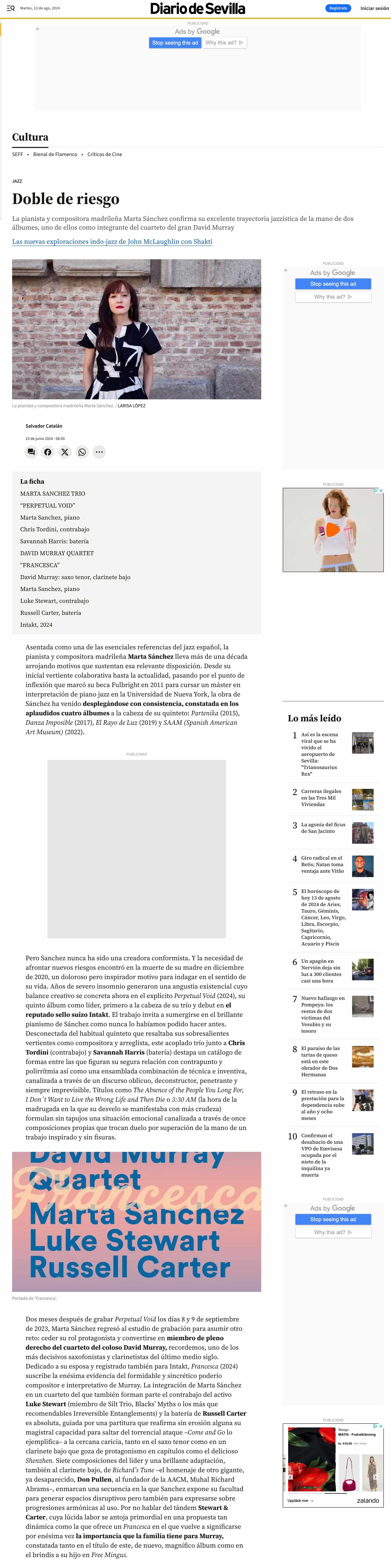 Asentada como una de las esenciales referencias del jazz español, la pianista y compositora madrileña Marta Sánchez lleva más de una década arrojando motivos que sustentan esa relevante disposición. Desde su inicial vertiente colaborativa hasta la actualidad, pasando por el punto de inflexión que marcó su beca Fulbright en 2011 para cursar un máster en interpretación de piano jazz en la Universidad de Nueva York, la obra de Sánchez ha venido desplegándose con consistencia, constatada en los aplaudidos cuatro álbumes a la cabeza de su quinteto: Partenika (2015), Danza Imposible (2017), El Rayo de Luz (2019) y SAAM (Spanish American Art Museum) (2022).
