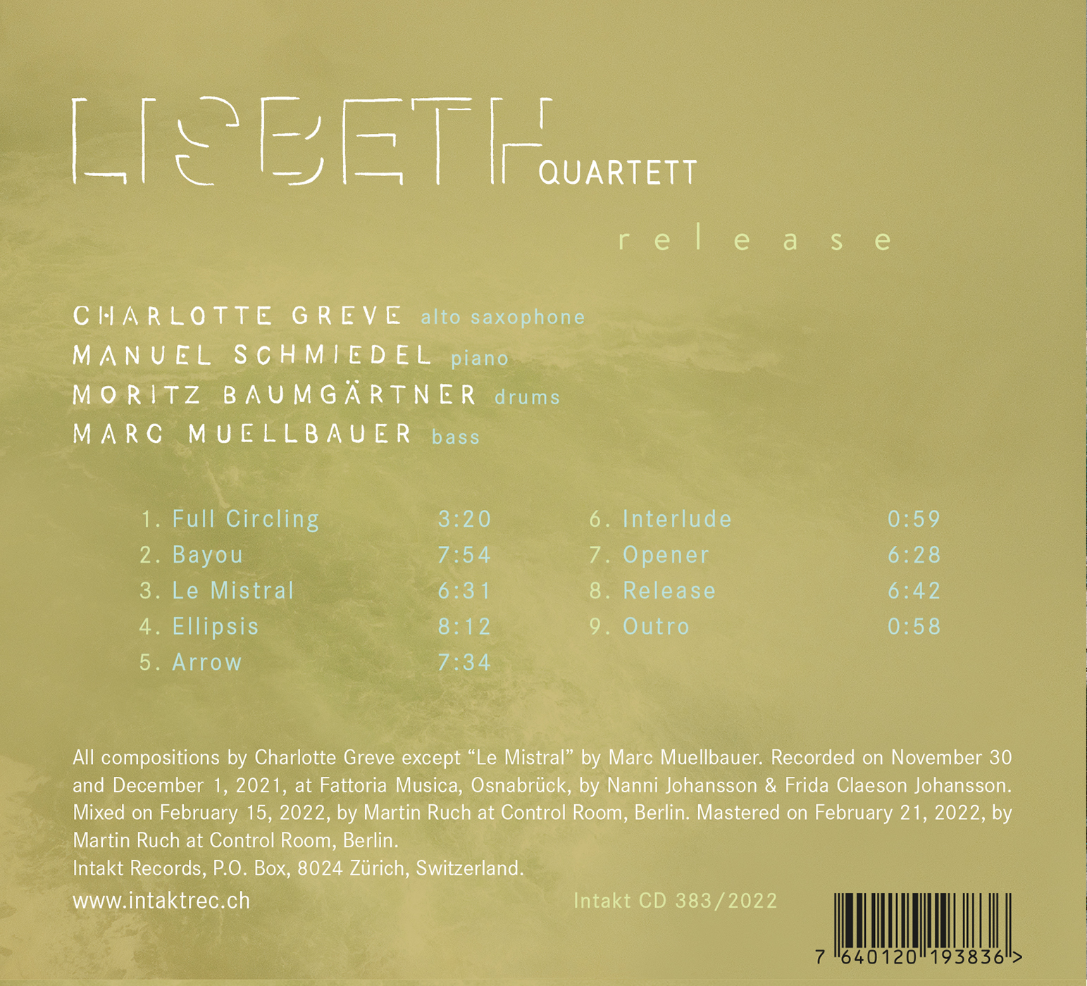 LISBETH QUARTETT back cover release