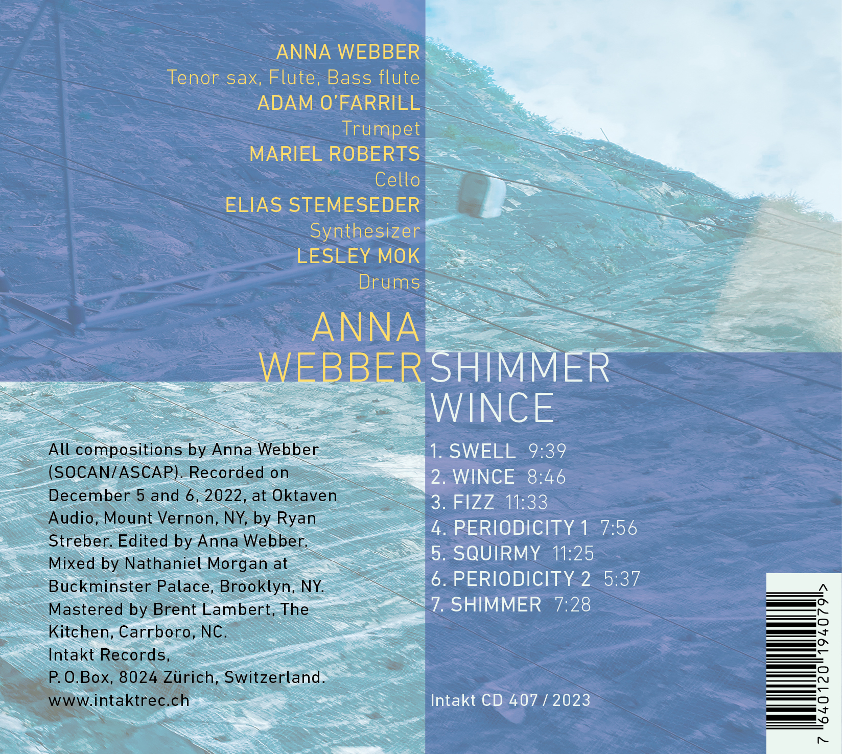 ANNA WEBBER. SHIMMER WINCE . cover back intakt records