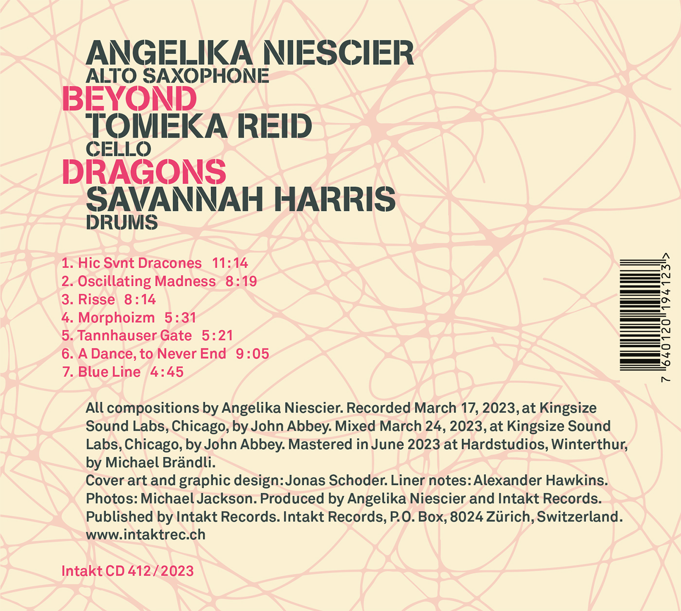 ANGELIKA NIESCIER – TOMEKA REID – SAVANNAH HARRIS
BEYOND DRAGONS cover back intakt records