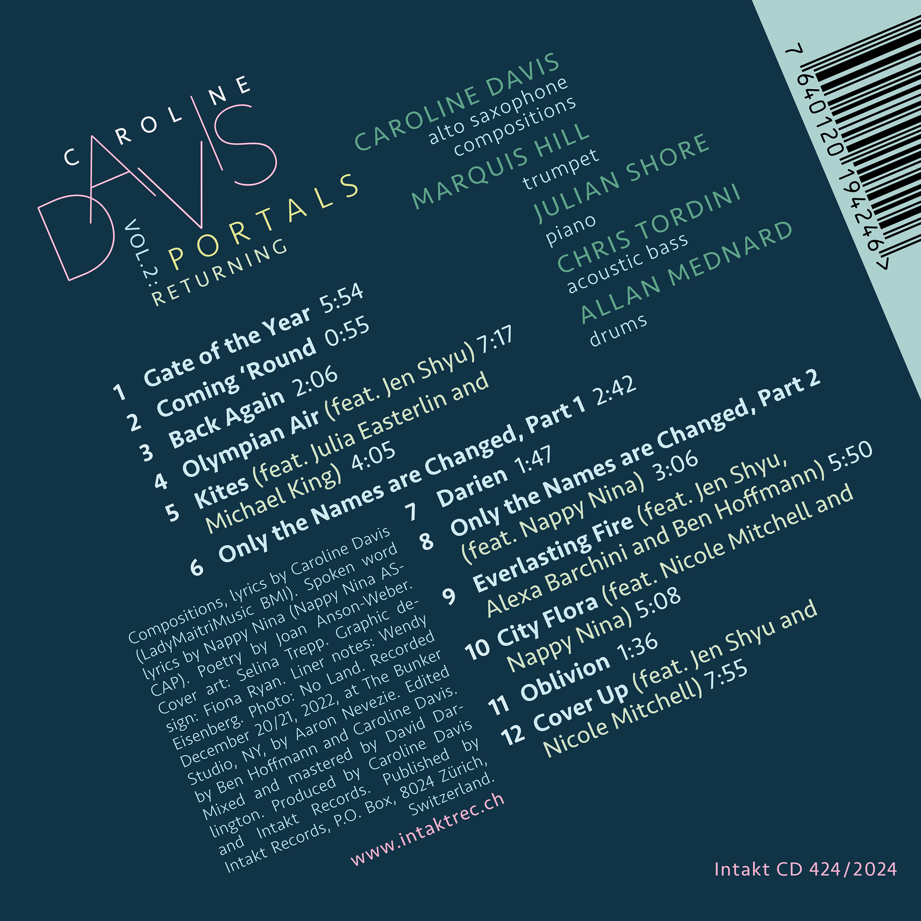 CAROLINE DAVIS
PORTALS VOL. 2: RETURNING back cover