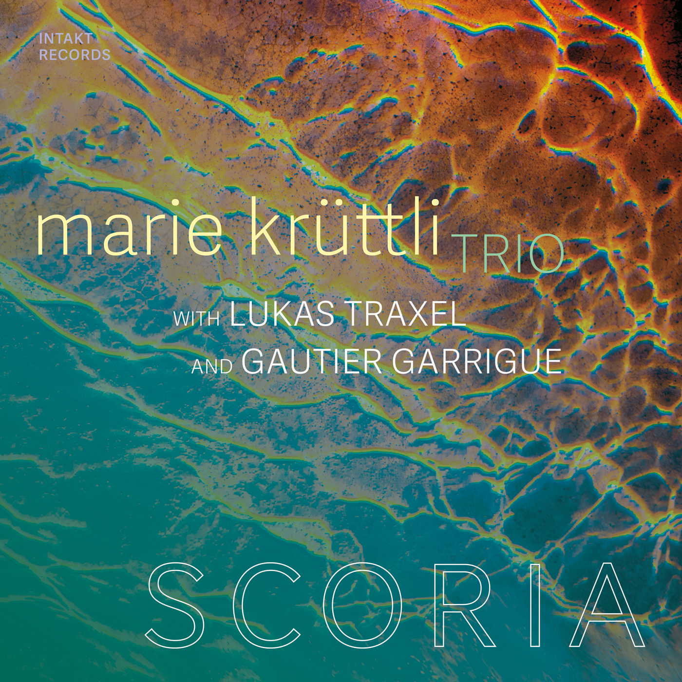 MARIE KRÜTTLI TRIO
with Lukas Traxel and Gautier Garrigue
SCORIA front cover