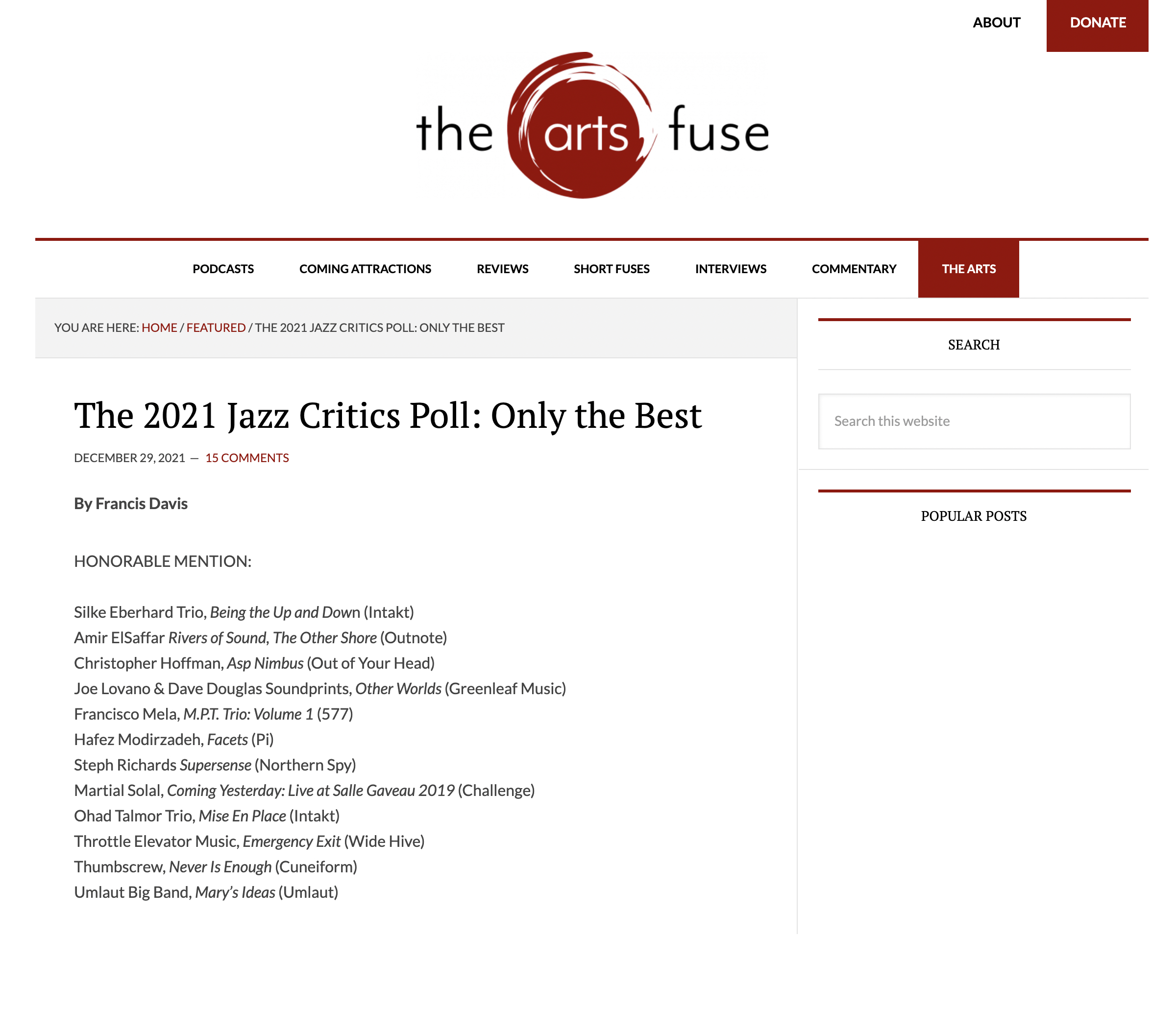The 2021 Jazz Critics Poll: Only the Best
