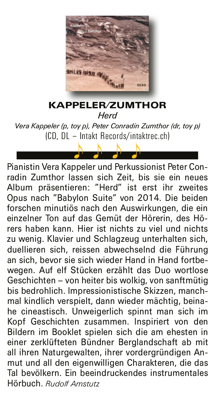 Rudolf Amstutz, Jazz'n'More Magazine, Sept 2021 (DE)