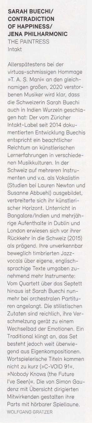 Wolfgang Gratzer, Jazz Podium Magazine, Oct 2021 (DE)