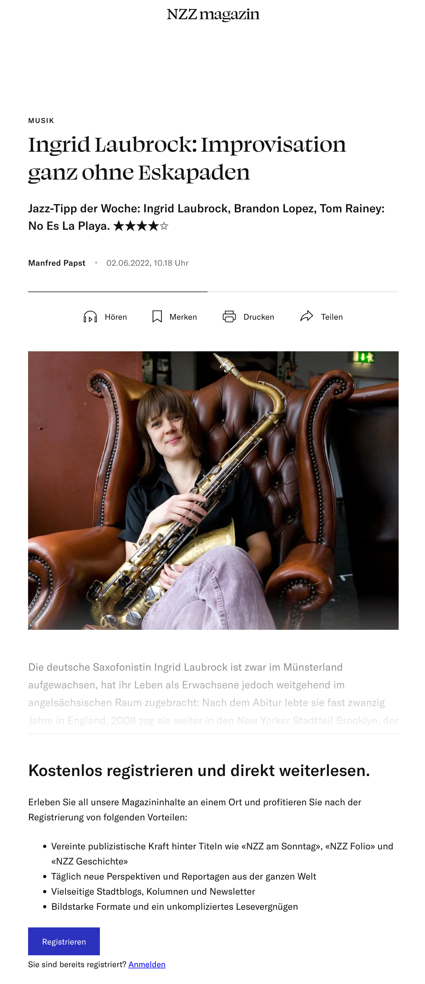 Ingrid Laubrock: Improvisation ganz ohne Eskapaden