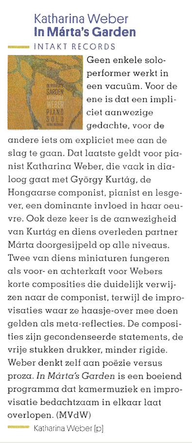 Geen enkele solo-
	performer werkt in
	een vacuum. Voor de
	ene is dat een impli-
	ciet aanwezige
	gedachte, voor de
	andere iets om expliciet mee aan de
	slag te gaan.