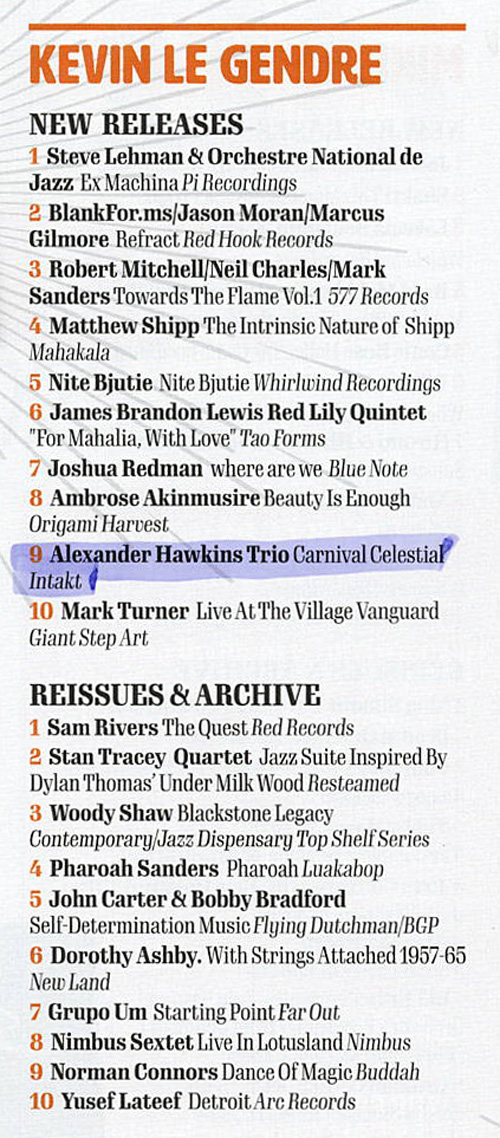 Alexander Hawkins Trio Carnival Celestial Intakt