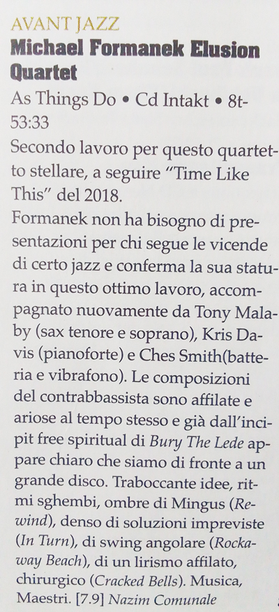 Secondo lavoro per questo quartet-
		to stellare, a seguire Time Like
		This del 2018.