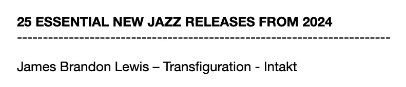 25 ESSENTIAL NEW JAZZ RELEASES FROM 2024