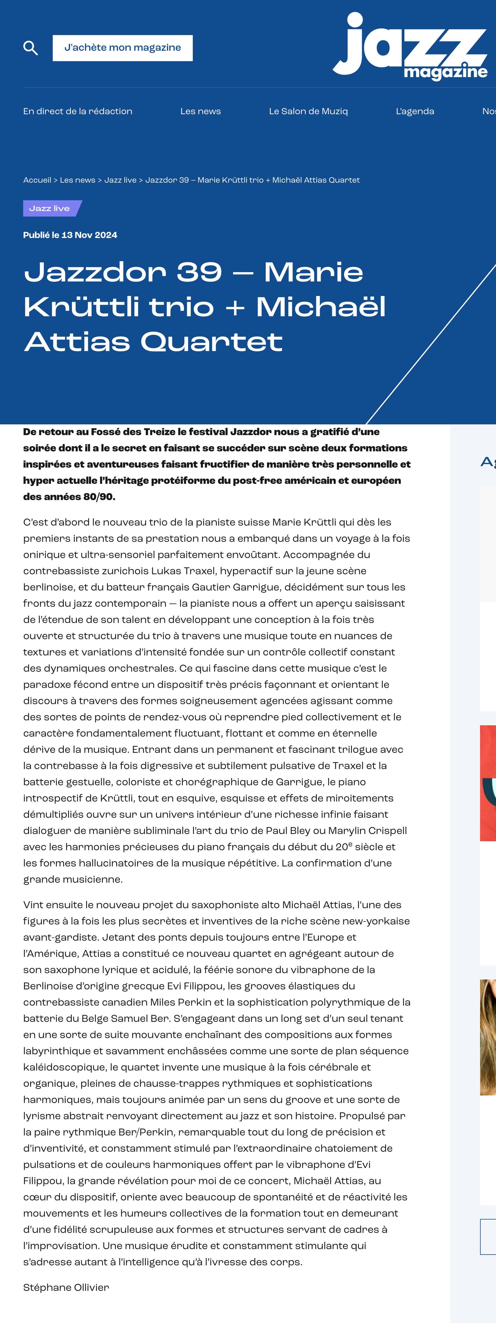 De retour au Fossé des Treize le festival Jazzdor nous a gratifié d’une soirée dont il a le secret en faisant se succéder sur scène deux formations inspirées et aventureuses faisant fructifier de manière très personnelle et hyper actuelle l’héritage protéiforme du post-free américain et européen des années 80/90.