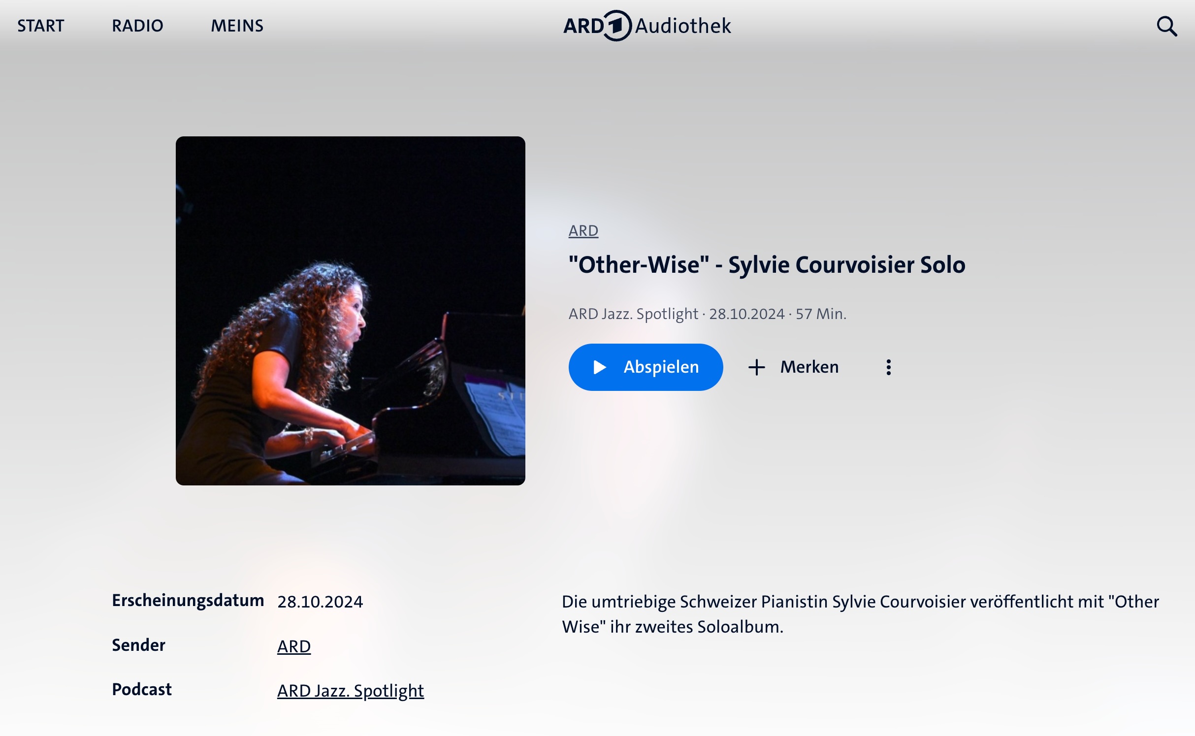 Die umtriebige Schweizer Pianistin Sylvie Courvoisier veröffentlicht mit 'Other Wise' ihr zweites Soloalbum.